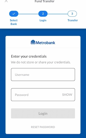 Step 3: Please log in to the bank account of your choice to make the money transfer